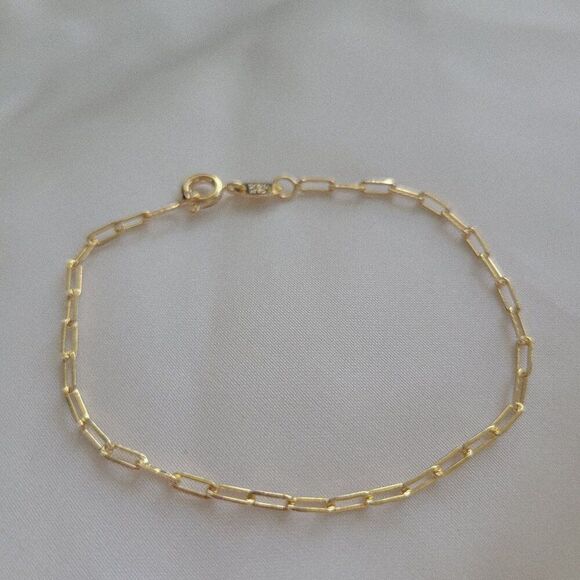 Gold Filled Paperclip Chain Bracelet - Picture 2 of 3
